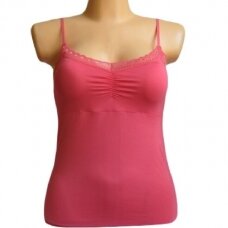 Apatiniai marškinėliai moteriški su pakietintais krūtų kaušeliais. Modalas DI 2004 šviesiai rožinė