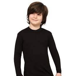 Apatiniai marškinėliai vaikams ilgomis rankovėmis Namaldi 304 juodi