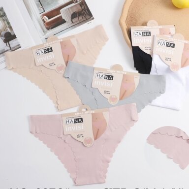 Besiūlės lazeriu kirptos bikini moteriškos  apatinės kelnaitės HANA-9276- komplektas 5 vnt. įvairios spalvos