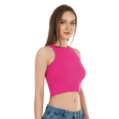 Marškinėliai moteriški Crop top trumpi marskinėliai Ozkan 26814 Marškinėliai moteriški Crop top trumpi marskinėliai Ozkan 26814