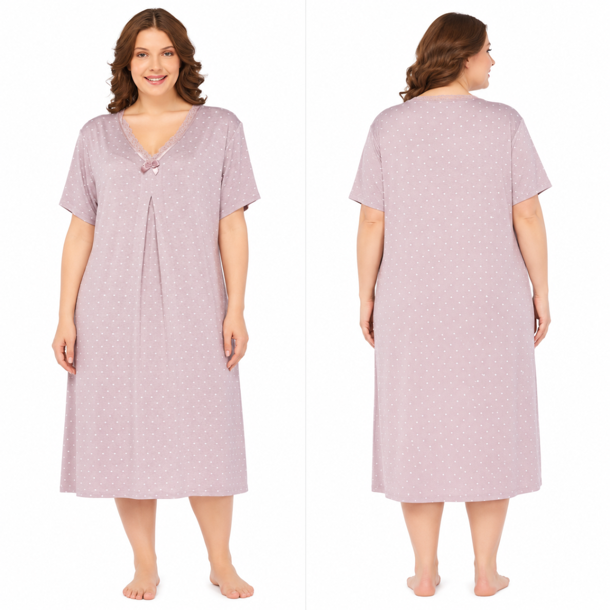 Didelio dydžio moteriški viskoziniai naktiniai Cotpark 12082 6XL-8XL Didelio dydžio moteriški viskoziniai naktiniai Cotpark 12082 6XL-8XL