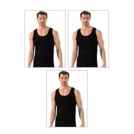 Didelio dydžio vyriški medvilniniai marškinėliai be rankovių  iki 5XL Ozkan 0113 juodi 3vnt.