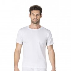 Didelių dydžių marškinėliai vyrams medvilniniai Ozkan 0116  dydžiai 2XL- 5XL balta