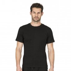 Didelių dydžių marškinėliai vyrams medvilniniai Ozkan 0116  dydžiai 2XL- 5XL juodi