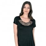 Marškinėliai moteriški trumpomis rankovėmis Ozkan 25533 juodi