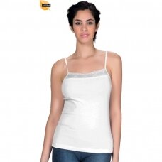 Apatiniai marškinėliai moterims plonomis petnešėlėmis modalas Ozkan 22177 balti