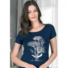Marškinėliai trumpomis rankovėmis moterims Ozkan 25373 mėlyni