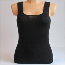 Moteriški apatiniai marškinėliai plačiomis petnešomis iš modalo DI 0444 juoda