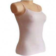 Moteriški apatiniai marškinėliai plonomis petnešėlėmis modalas DI 1101/0111 šviesiai rožiniai