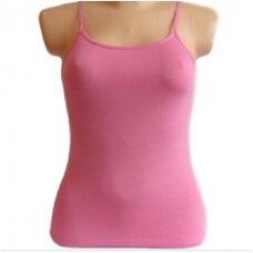 Moteriški apatiniai marškinėliai plonomis petnešėlėmis modalas DI 1101/0111 ryškiai rožiniai