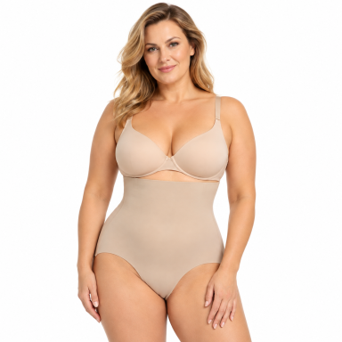OUNO T66018 aukšto liemens modeliuojančios kelnaitės XL-5XL-smėlio