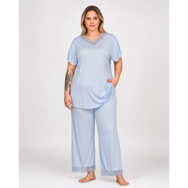 Moteriška viskozinė pižama LADY-B-629 2XL-4XL Moteriška viskozinė pižama LADY-B-629 2XL-4XL
