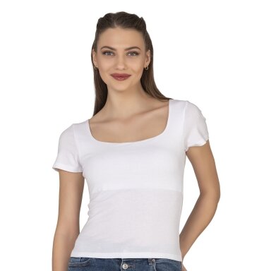 Moteriški marškinėliai Ozkan 27419 (Crop Top) balti