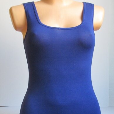 Moteriški apatiniai marškinėliai plačiomis petnešomis iš modalo DI 0444 mėlyna