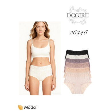 Moteriškos kelnaitės su nėriniais DCGirl 26346 komplektas 3 vnt. 2 Moteriškos kelnaitės su nėriniais DCGirl 26346 komplektas 3 vnt. 2