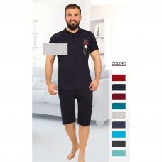 Vyriška pižama trumpomis rankovėmis su šortais Rimolli 2045TR, M-2XL, pilka