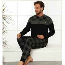 Šilta vyriska pižama Kvadratas Pijama'n 6260-1 juoda, marga