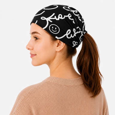 Šilta daugiafunkcė kaklaumautė šalikas, bandana, kepurė 2 vnt. komplektas juoda