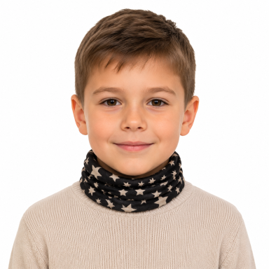 Šilta daugiafunkcė kaklaumautė šalikas, bandana, kepurė 2 vnt. komplektas žvaigždutės