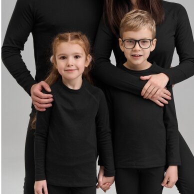 Šilti apatiniai marškinėliai mergaitėms ir berniukams OZKAN - THERMAL KIDS  31790 juoda