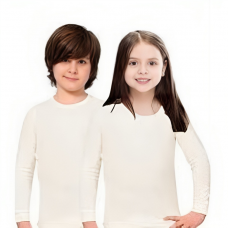 TERMO apatiniai marškinėliai ilgomis rankovėmis mergaitėms ir berniukams Namaldi 371 balta spalva (pieno baltumo)