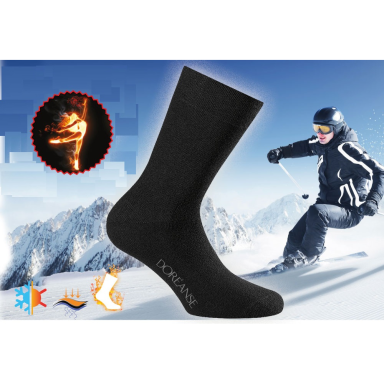 Termo kojinės vyriškos labai plonos (dydis 40-44) THERMAL UNISEX DOREANSE 750d juodos. 2 poros