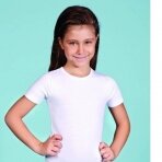 Marškinėliai trumpomis rankovėmis mergaitėms ir berniukams Dono 3240 balti