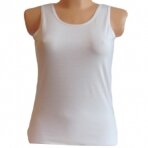 Apatiniai marškinėliai moterims plačiomis petnešomis iš modalo DI 1102 balta