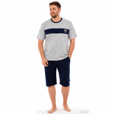 Vyriška pižama trumpomis rankovėmis ir šortais Rimolli 800TR M-2XL. Pilka Vyriška pižama trumpomis rankovėmis ir šortais Rimolli 800TR M-2XL. Pilka