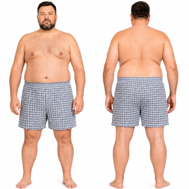Vyriški apatiniai šortukai iki 6 XL medvilniniai trikotažiniai laisvi  "ŠEIMYNINIAI", apatiniai miegui  (M-6XL) Lordan margi -2 vnt