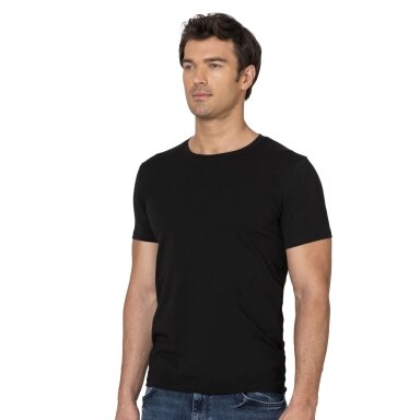 Vyriški medvilniniai marškinėliai  Ozkan 10265 juodi. Dydžiai 2XL-4XL